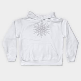 SYM STAR-TRIBAL- SNOWFLAKE DESIGN BLACK OUTLINE Kids Hoodie